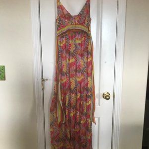 Elegant long silk dress